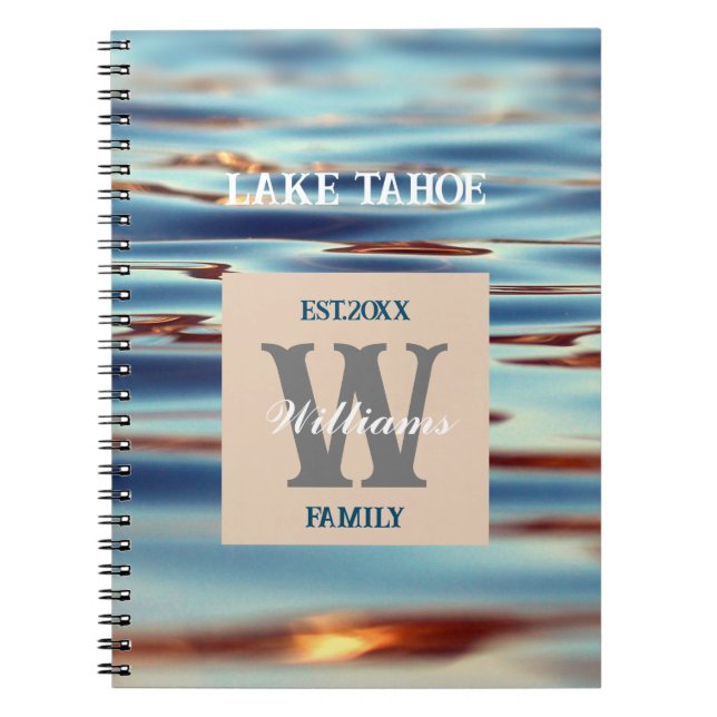 Cuaderno Familia de agua del lago Monogram  (Frente)