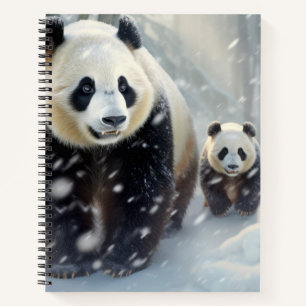 Cuaderno Familia de animales de Panda navegando por la natu