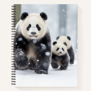 Cuaderno Familia de animales de Panda navegando por la natu