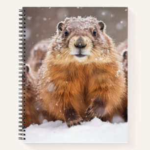 Cuaderno Familia de animales marmot vagando por la naturale
