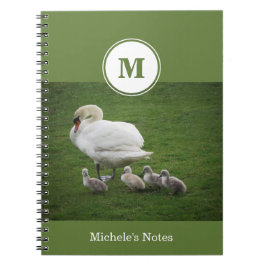 Cuaderno Familia de cisnes en equipo portátil de fotografía