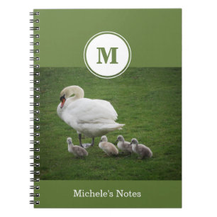 Cuaderno Familia de cisnes en equipo portátil de fotografía