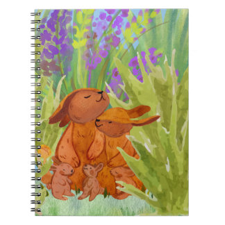 Cuaderno Familia de conejitos en la naturaleza