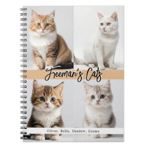 Cuaderno Familia de fotos de gatos de Personalizado cutáneo