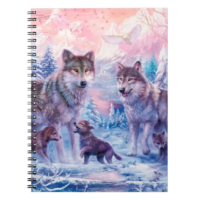 Cuaderno Familia De Lobos Pintando (Frente)