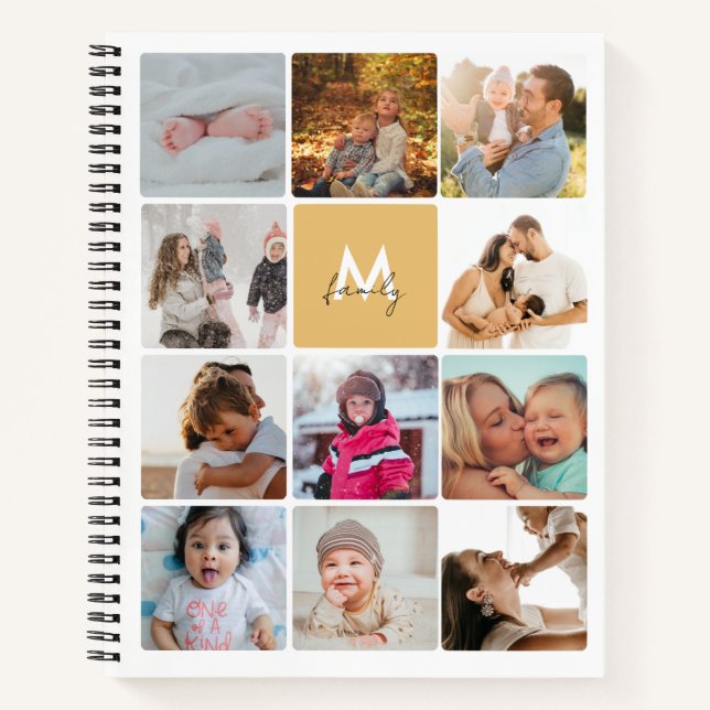 Cuaderno Familia de monogramas simples de 22 Collages de fo (Anverso)