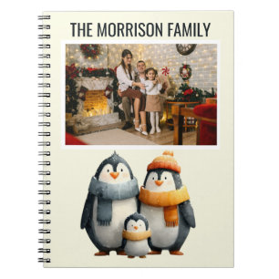 Cuaderno Familia de Pingüinos de Invierno Acogedora