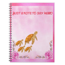 Familia de Tortugas Acuarela Rosa Regreso a la Esc