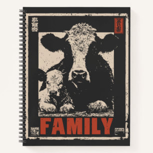 Cuaderno Familia de vaca y ternera - Madre y bebé rusas