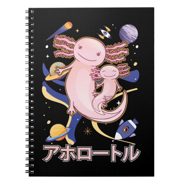 Cuaderno Familia japonesa cute Axolotl Galaxy Anime (Frente)