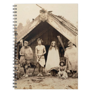 Cuaderno Familia maorí, Nueva Zelanda, c.1880s (impresión