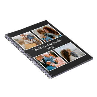 Cuaderno Familia personalizada 4 plantilla de collage de fo