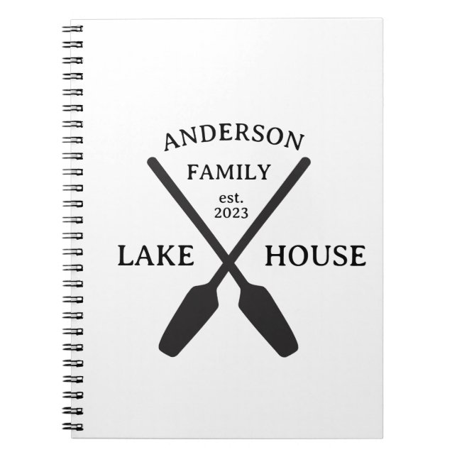 Cuaderno Familia Personalizada Nombre Casa Lago (Frente)