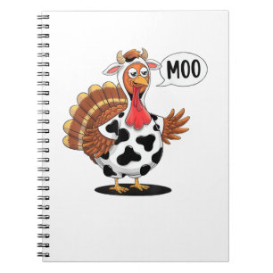 Cuaderno Familia Turca Moo de Acción de Gracias Funny Turke