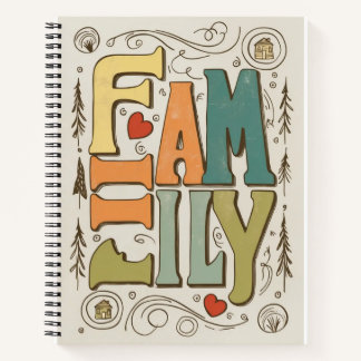Cuaderno Familia - Un Diseño De Tipografía Vintage
