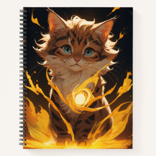 Cuaderno Familiar de incendio de gato de tigre místico