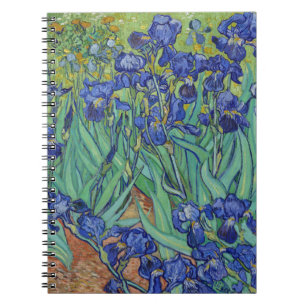 Cuaderno Famoso cuadro de lirios azules al óleo de Van Gogh