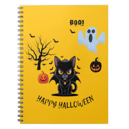 Cuaderno Famoso gato de vampiros feliz Halloween