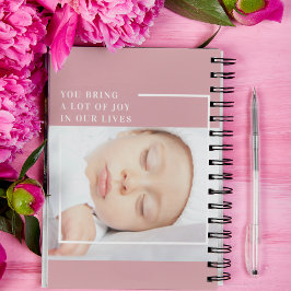 Cuaderno Fancy Cute Baby Photo | Rosa y blanco | Cita