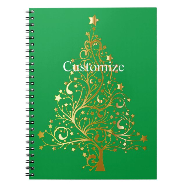 Cuaderno Fancy Gold Christmas Tree Thunder_Cove (Frente)