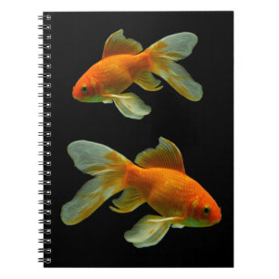 Cuaderno Fancy Goldfish on Black Notebook