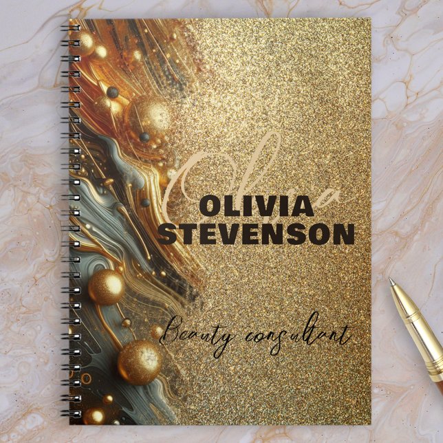 Cuaderno Fancy Luxury Glam Gold Purpurinoso Marble (Subido por el creador)