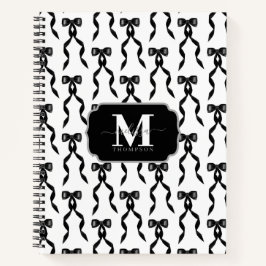 Cuaderno Fancy Watercolor Black Bow Monogramado