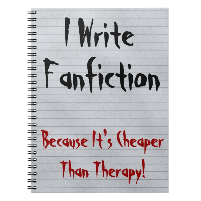 Cuaderno Fanfiction más barato que terapia (Frente)