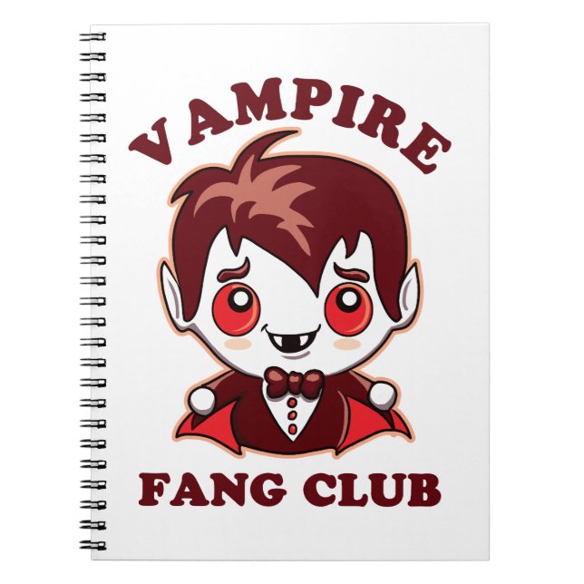 Cuaderno Fang Club | Pun Gracioso Y Vampiro Cute (Frente)