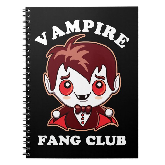 Cuaderno Fang Club | Pun Gracioso Y Vampiro Cute (Frente)