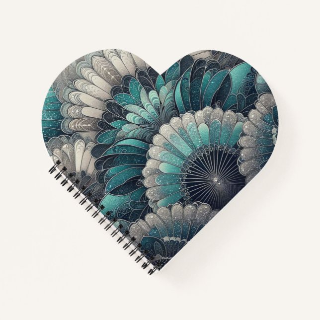 Cuaderno Fans de Art Nouveau Blue and Silver (Anverso)