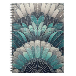 Cuaderno Fans de Art Nouveau Blue and Silver