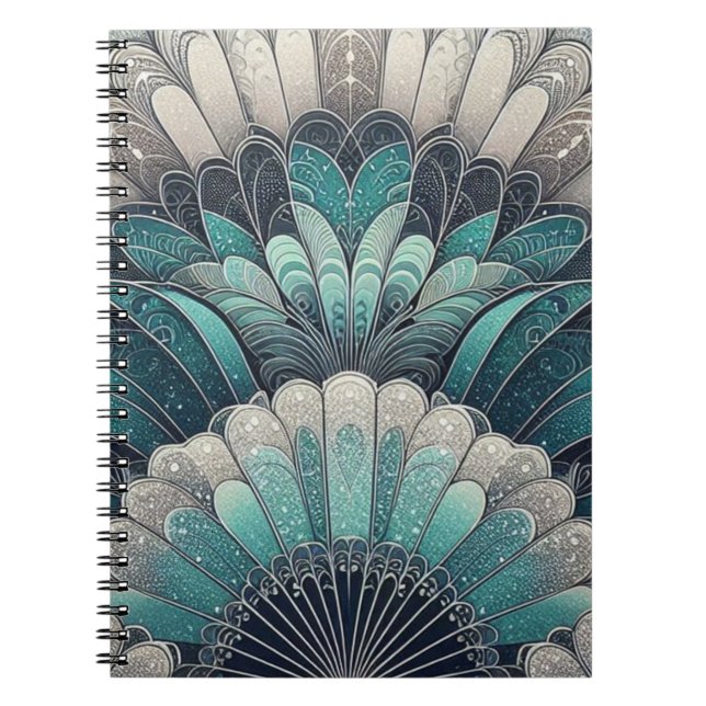 Cuaderno Fans de Art Nouveau Blue and Silver (Frente)