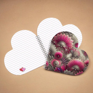 Cuaderno Fans de rosa y plateado Art Nouveau