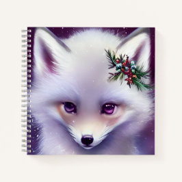 Cuaderno Fantasía Bebé Blanco Fox con los ojos de Lavender