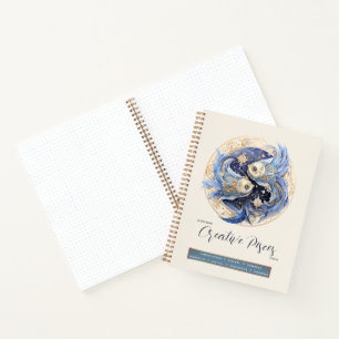 Cuaderno Fantasía Celeste Símbolo zodiaco Pisces Cumpleaños