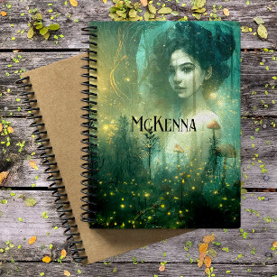 Cuaderno Fantasía Chica de arte en el sueño forestal person