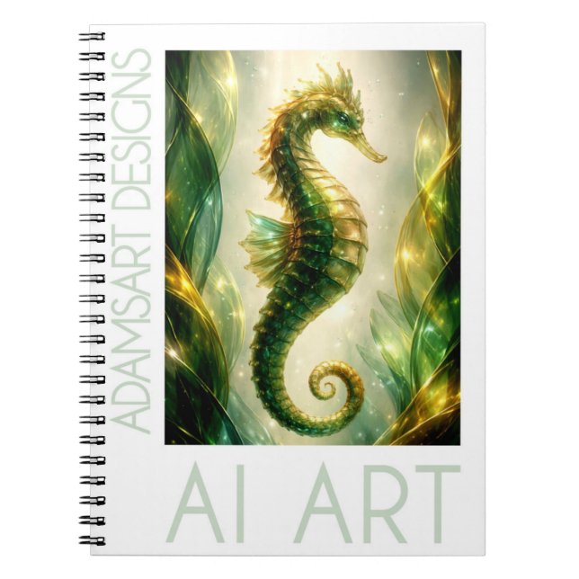 Cuaderno Fantasia de Caballito de Mar Esmeralda Radiante (Frente)