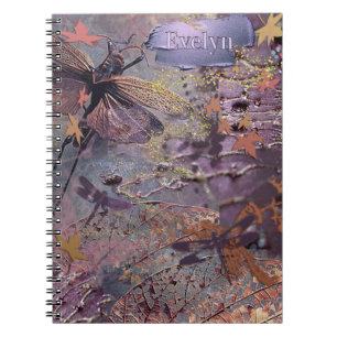Cuaderno Fantasía de Collage de Otoño Púrpura