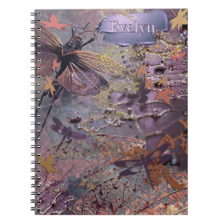 Cuaderno Fantasía de Collage de Otoño Púrpura