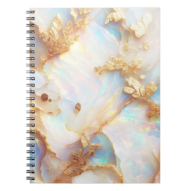 Cuaderno Fantasía de cristal óptico iridiscente falsa holog (Frente)