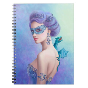 Cuaderno Fantasía de invierno con dragón azul