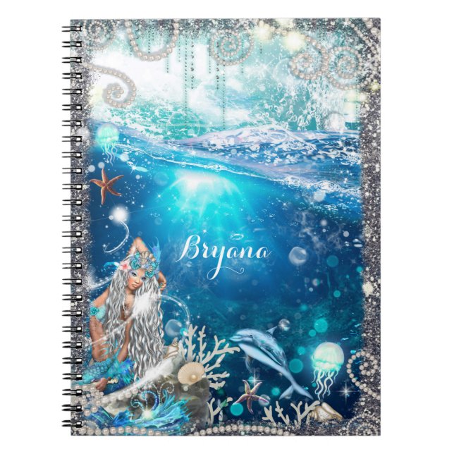 Cuaderno Fantasía de la Sirena Banda de playa encantada (Frente)