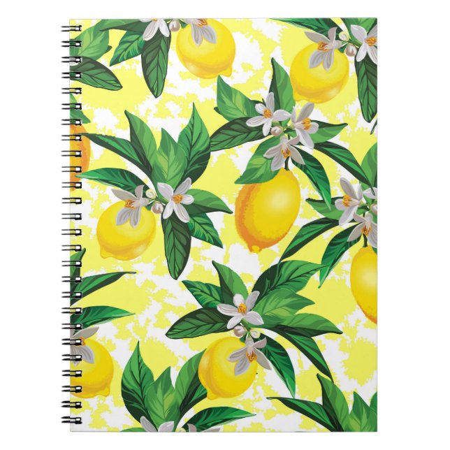 Cuaderno Fantasía de limón: Patrón floral creativo (Frente)