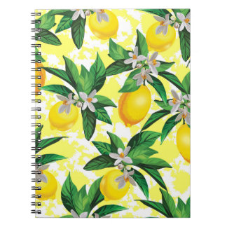 Cuaderno Fantasía de limón: Patrón floral creativo
