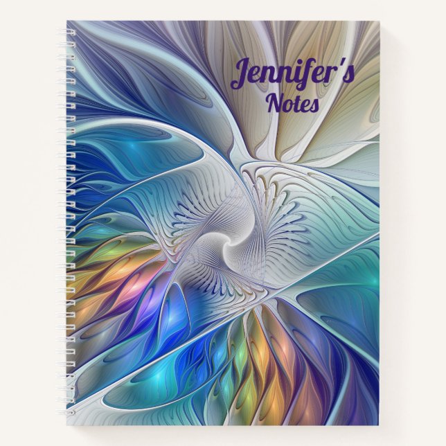 Cuaderno Fantasía floral, abreviatura de Art Fractal nombre (Anverso)