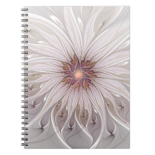 Cuaderno Fantasía floral, resumen Flor pastel moderna