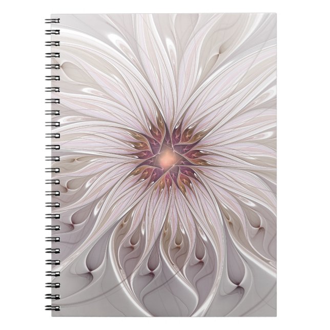 Cuaderno Fantasía floral, resumen Flor pastel moderna (Frente)