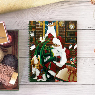 Cuaderno Fantasía Mágica de Navidad Dragón de Santa Calidez