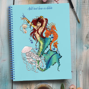 Cuaderno Fantasía Mermaid cola Verde azulada